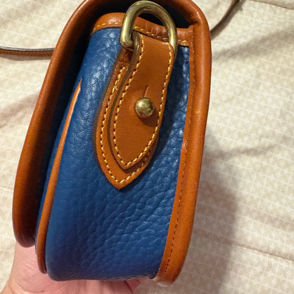 Dooney & Bourke Blue and Tan Leather Crossbody - Picture 3 of 11